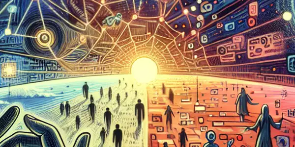 平行宇宙中的意识体与反派主角对话，涉及时间循环与宇宙毁灭。